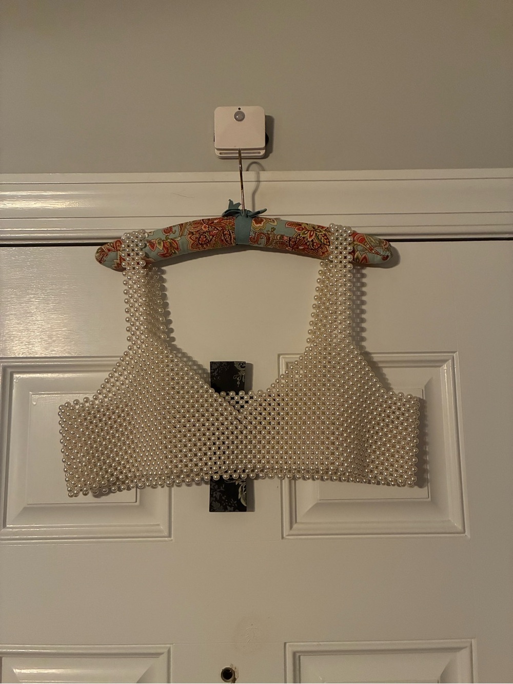 Pearl Beaded Crop Top - Ivory